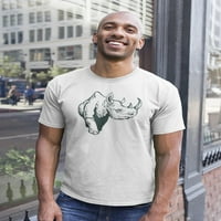 Rhinoceros Zelena obrisac majica - Mumbe-majica shutterstock, muško 4x-velika