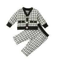 SNGXGN Toddler Baby Girl Fall odjeća T Majice Hlače Kids Tops Outfits setovi za djevojke, crna, veličine