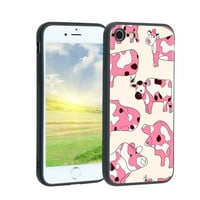 Kompatibilan s iPhone se telefonom, krava-printom-apstraktno-umjetničko-crno-bijelo-ružičasto-slatka