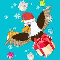 Santa American Bald Eagle Božićni tee Muški ocean plavi - Dizajn od strane ljudi 2xl