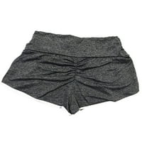 Grianlook Ženske joge kratke hlače Elastična struka Vježba Sportske kratke hlače Ruched dno Dame Teretana