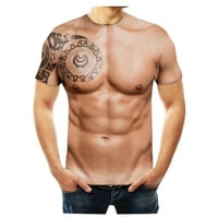 HOmenesgenics muške tenkove 3D mišićni muškarac Ispis modne fitness okrugli vrat kratki rukav majica
