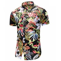 Muška majica Omladina Ležerna bluza Summer Partwwn ovratnik kratki rukav plaža moda opuštena-fit havajska
