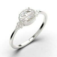 Prekrasna Art Nouvea 1. Karat ovalni rez Diamond Moissite Pristupačni zaručnički prsten, Dainty Moissine