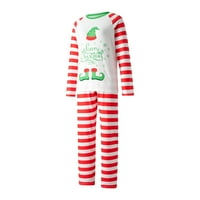 PinkDeer Božićna porodica koja odgovara pidžami set tata mama djeca noćna odjeća s dugim rukavima dugim