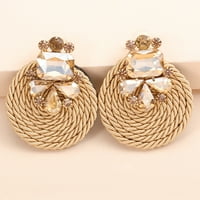 Par djevojke ručno izrađene ručno okrugle minđuša nakita nakita nakita od rinestone tkanina zlata