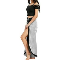 Ženske hlače široke noge čipke čipke labave visoke palazze u obliku struka Lane Online casual pantalone