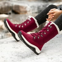 Zimske nove ženske casual čizme Proof baršunaste čizme Čizme čizme okrugle cipele Ženske toe čipke tople