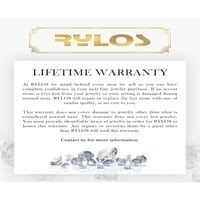 * RYLOS Classic Designer Oval Aquamarine & Diamond Ring - March Rođenje * Sterling Silver