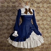 Haljine renesansne haljine za žene haljine Vintage čipka up haljina gotička haljina plava-a