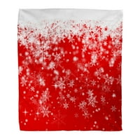 Bacite pokrivač srebrne apstraktne snježne pahulje na crvenoj prekrasnoj ljepoti toplom flanelu mekane