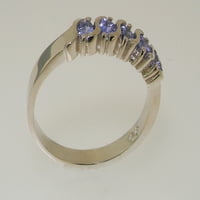 Britanci napravio je 10k bijeli zlatni prirodni tanzanit ženski ženski vječni prsten - Opcije veličine