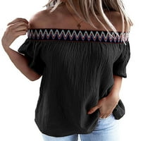 Avamo ženske ležerne ljetne vrhove kratki rukav s majicom pulover ramena