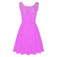 Giligiliso haljina za žene ružičaste casual bez rukava od tiskane modne modne haljine s a-line