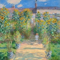 Umjetnički vrt na Vetheuilu od Claude Moneta - 12 18 Art Print Zidni dekor