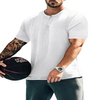Majica luxplum muns henley s kratkim rukavima majica Crew vrat ljetni vrhovi casual bluza Sport Basic