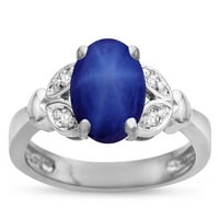 Star K Rood Clear Star Sapphire Marquee Design Dizajn za zaručnički prsten u KT bijeloj zlatnoj veličini