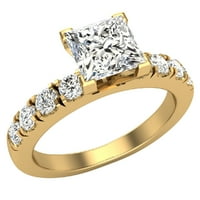 Dijamantni prstenovi za žene za žene GIA certificirana princeza Solitaire Diamond Ring 14k Gold 1. Carat