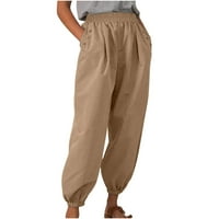 GAECUW linen hlače Žene Ljeto široke nogu hlače opuštene fit duge hlače Lounge pantalone Duge Ležerne