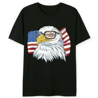 -Hirts za muškarce i žene Ljeto TEE Amerika zastava naočale Eagle majica casual kratkih rukava okrugli