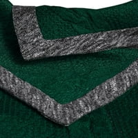 WRCNOTE Women Winter Warm Gumbi Decor Pulover Ugodni džemperi za vrat Dugi rukavi Pleteni džemperi Zelena