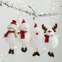 Destyer Božićni plišani ukrasi Božićna plišana lutka viseći privjesak Santa snjegović Anđeoski privjesak
