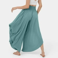 Ženske hlače široke noge visokog struka elastične struke joge hlače hipi hlače boho plaža plus veličine