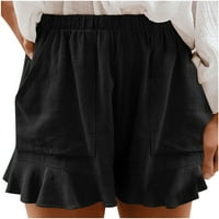 Lastsose Ljetne kratke hlače za žene Trendi elastični struk casual comfy kratke hlače ruffle hem plus