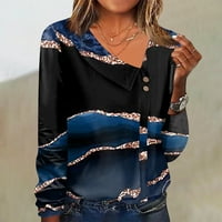 Novi dolasci majice s dugim rukavima za žene casual pulover Ženske vrhove cvjetni gumb prema dolje dugih