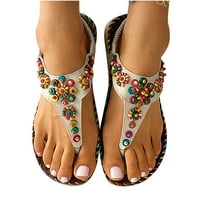 Giligiliso sandale Sandale za žene ravne papuče Otvori pletene cipele na plaži Rimljene cipele Flip