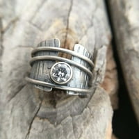 Srebrni prstenovi za žene Vintage linijski rotacijski prsten Vjenčanje Classic Circon prsten za žene