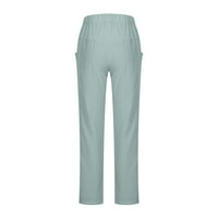 Clearića Žene Ležerne čvrste hlače Udobne elastične hlače svijetlo plava s