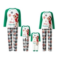 Wsevypo božićno podudaranje porodice pidžama setovi za jelena tiska za jelena + hlače xmas spavanje
