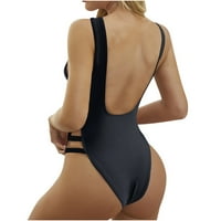 Utoimkio Jedan kupaći kostimi Žene Tummy Control Women's Sexy Visoki kontrast dojke Solid Bikini Set