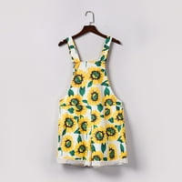 Outfmvch Jumpsuits za žene Sunceles Sunflower Kratki pidžami Postavljeni džep Loose Jedne kompanderijske