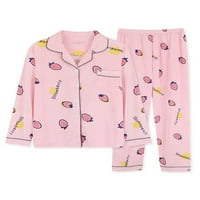 Paille žene pidžame setovi rever za spavanje noćne rublje, noćna odjeća s dugim rukavima dva odjeća