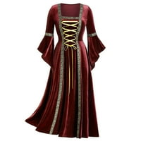 Follure Plus Veličine haljine za žene plus veličine kvadratni izrez cool patchwork zavoj dugih rukava