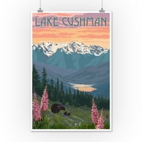 Jezero Cushman, Washington, medvjed i proljeće cvijeće