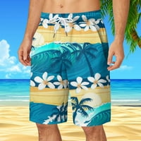 Muške plitke kratke hlače Lagani brzi suhi elastični struk havajske ploče na plaži Casual Ljetni kupaći