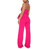 Dame Jumpsuits Streetwear Odmor Solid Color Halter V Crck UP UP LAME ženke odjeću Ljetni kombinezon