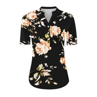 Ženske košulje za ispis Ljeto V izrez kratki rukav džepni gumb majica Ležerne prilike labave vrhove