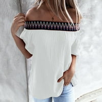 Ženski ljetni vrhovi Pamučna majica kratkih rukava Tunika