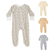 Dječaci za djecu Djevojke organski pamuk pamuk zip-front spavaće pidžame, podnožje za spavanje i igranje