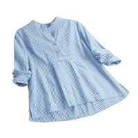 Grianlook ženska bluza tunika plaćene majice za majice dolje dolje do vrha V izrez majica casual baggy