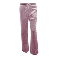 Njshnmn Žene Ležerne prilike visoke struke široke pantalone za noge široke noge pantalone sa džepovima