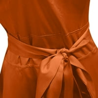 Ženske haljine Clearence Solid Scoop vrat A-line Maxi modna ljetna haljina narandžasta Ljetna haljina