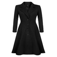 LUMENTO DAMIES jaknu Plavni kaput Tunički kaputi za toplu odjeću Jednosmjerna prevlaka crna 2xl