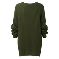 Ženski pulover džemperi obrezali su pulover džempere za žene ljetne rukave vojske zelene s