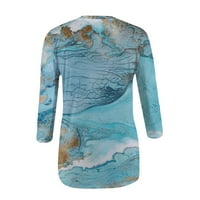 Bazyrey Wemens vrhova Elbow-Duglcrew ogrlice ženske ležerne ljetne tuničke majice plave s