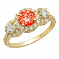1.79ct okrugli rez crveni simulirani dijamant 14k žuto zlatni godišnjica angažmana kamena prstena veličine